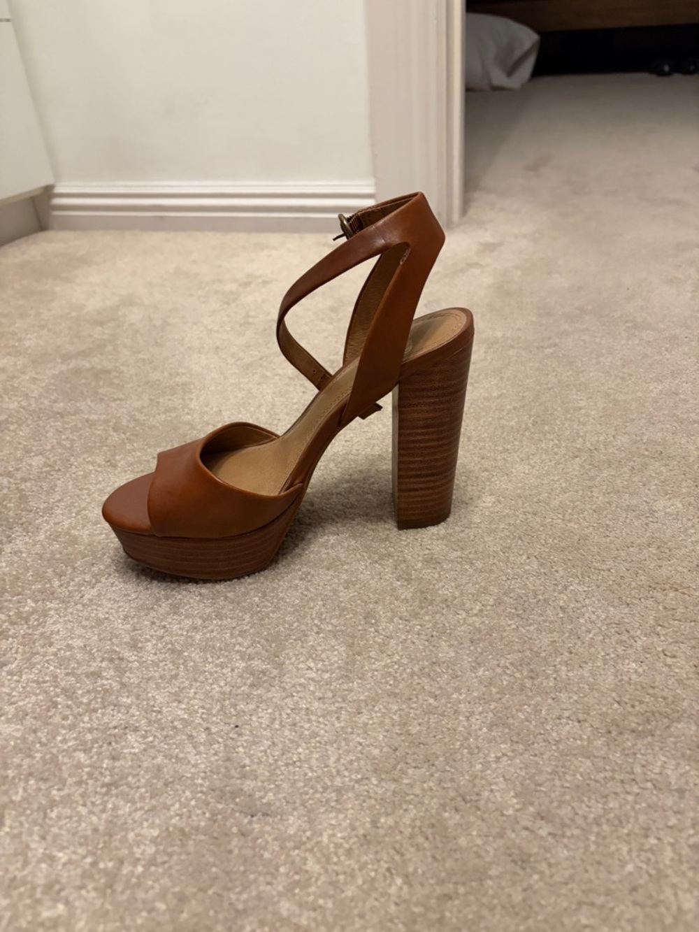 GB Brown Platform High-Heel Sandal